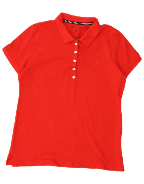 Nautica ženska polo majica UK 14 veliki crveni pamuk