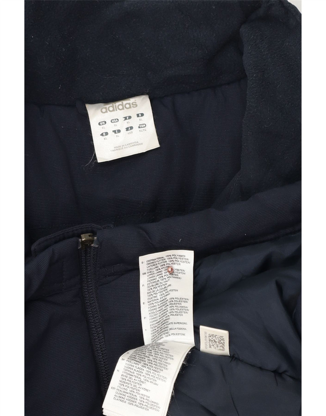 Adidas muška grafička podstavljena jakna UK 42 XL tamnoplavi poliester