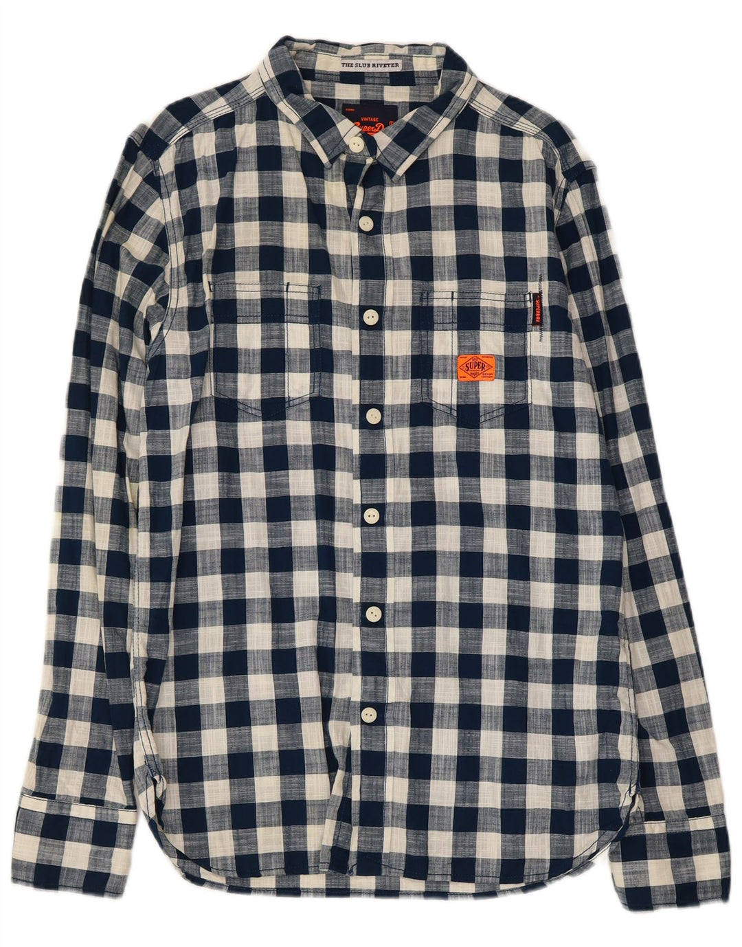 Superdry muška košulja velika tamnoplava gingham pamuk