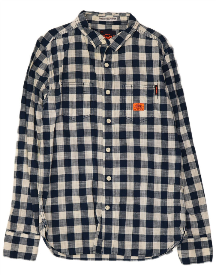 Superdry muška košulja velika tamnoplava gingham pamuk