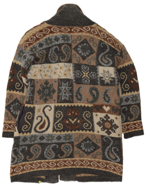 Vintage ženski dugi kardigan pulover UK 18 XL Raznobojni paisley