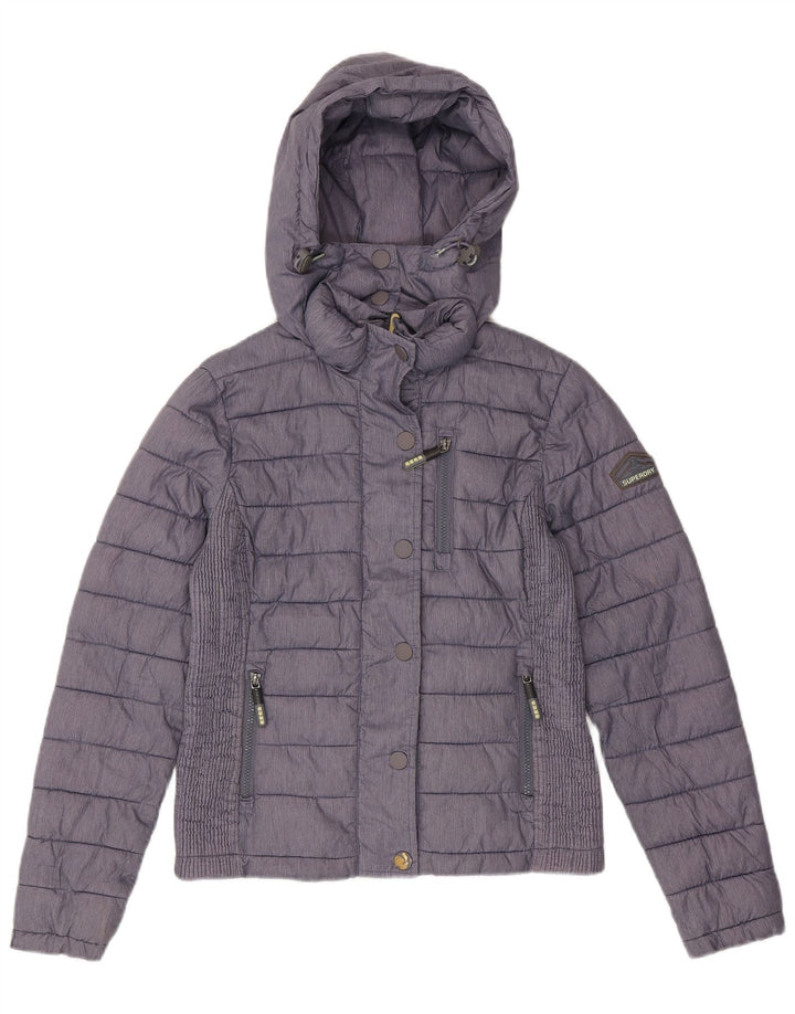 SUPERDRY ženska podstavljena jakna s kapuljačom UK 12 Srednje tamnoplavi poliester