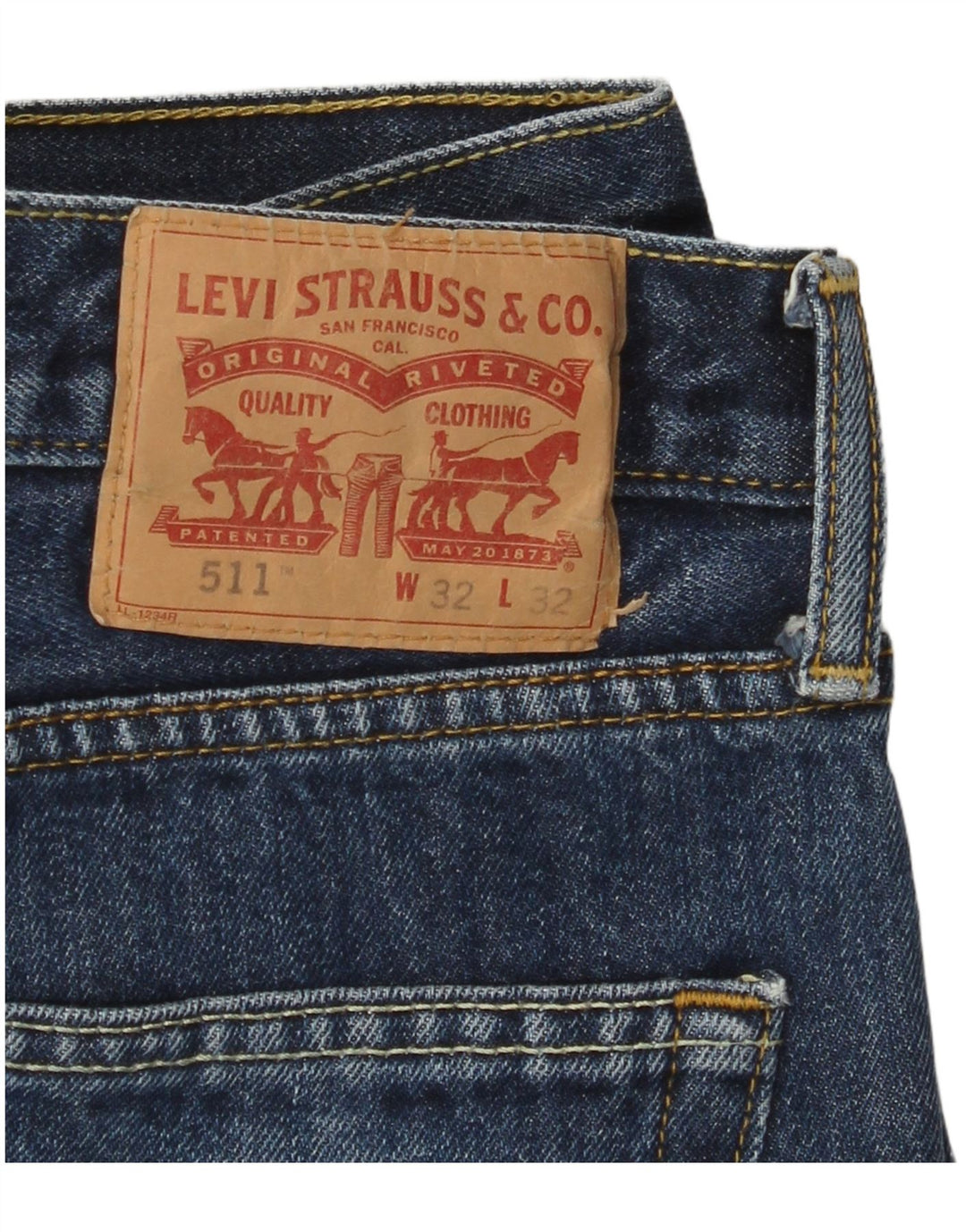 LEVI'S muške 511 uske traperice s oštećenjem W32 L29 plavi pamuk