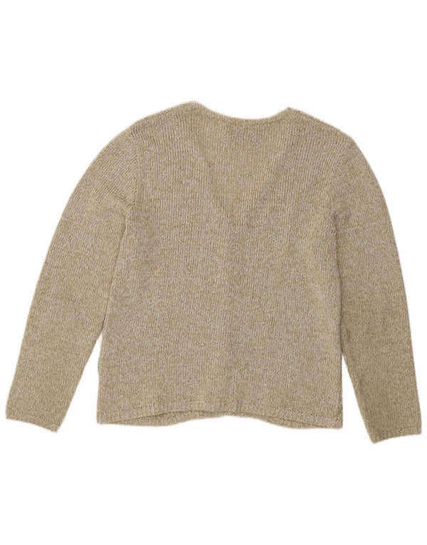 Roisin McCarthy ženski kardigan pulover UK 10 Mali zeleni flekasti pamuk