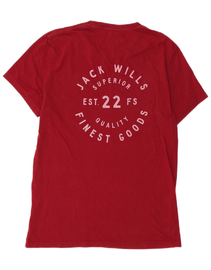 Jack Wills Muška majica kratkih rukava s grafičkim motivima, mali crveni pamuk