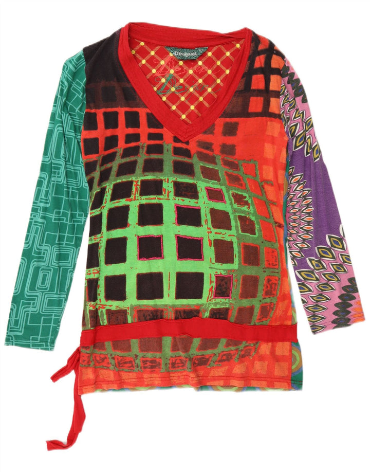 Desigual ženska majica dugih rukava s grafikama UK 14 velikih raznobojnih geometrijskih oblika
