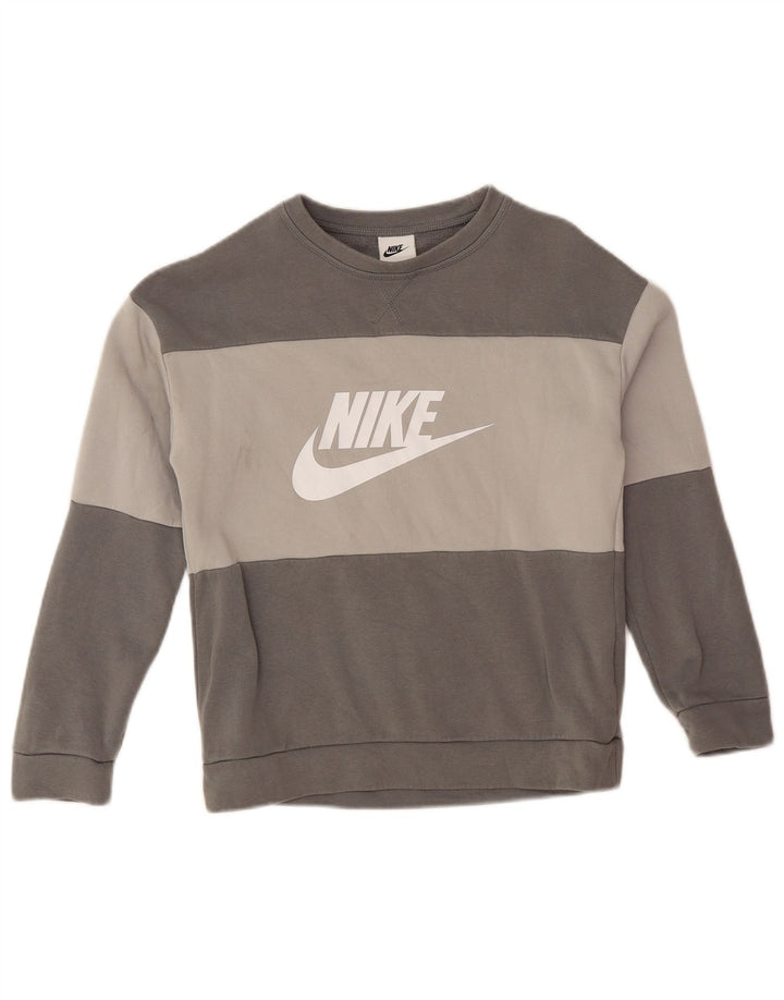 NIKE Boys Graphic Sweatshirt Džemper 10-11 godina srednje sive boje