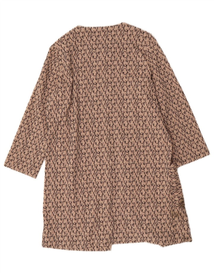 PHASE EIGHT Womens Open Overcoat UK 14 Large Pink Geometric Polyester Vintage Phase Eight and Second-Hand Phase Eight from Messina Hembry 