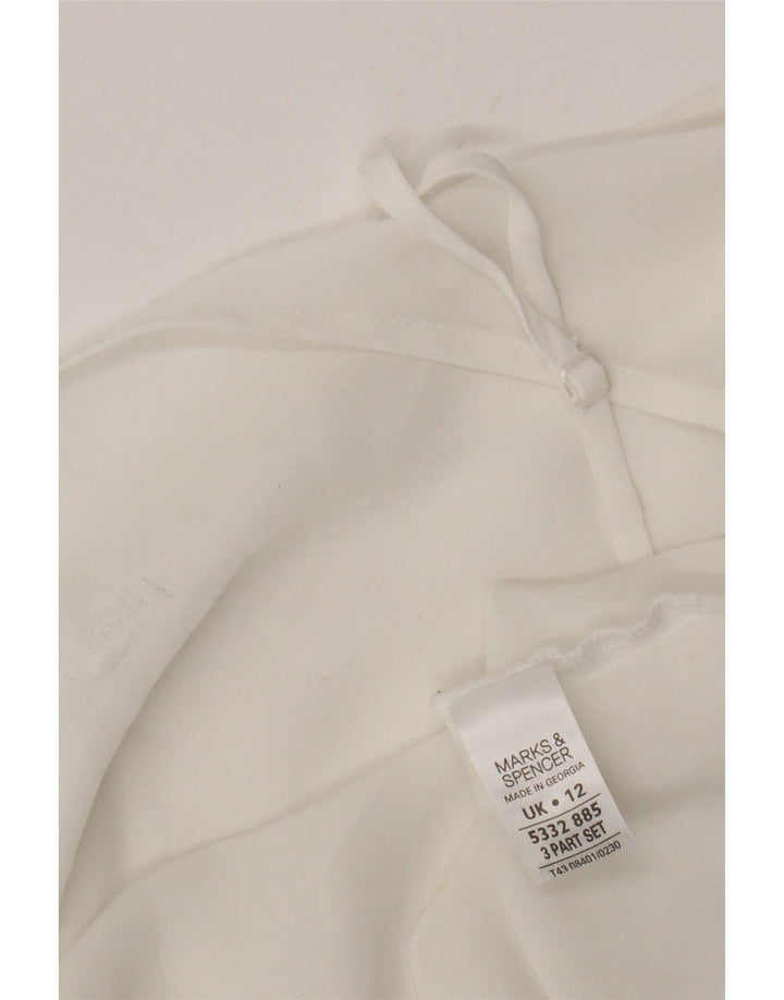 Marks & Spencer ženski prozirni Cami Top UK 12 srednji bijeli poliester