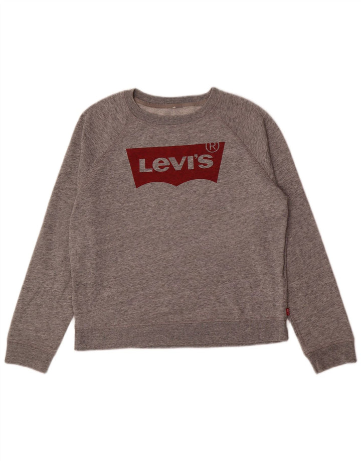 Levi's Ženski džemper s grafičkim motivima UK 14 srednje sivo s pjegama