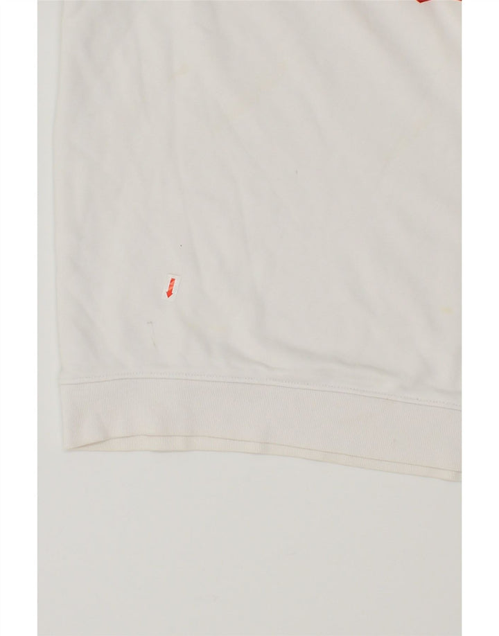 LEVI'S Womens Oversized Graphic Sweatshirt Jumper UK 10 Small White Cotton Vintage Levi's and Second-Hand Levi's from Messina Hembry 