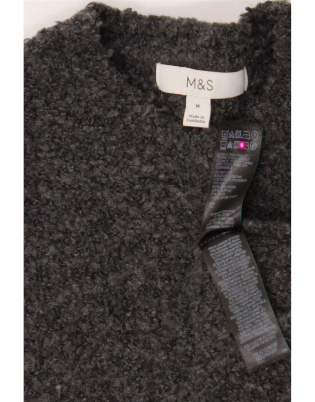 Marks & Spencer ženski džemper s okruglim izrezom UK 14 srednje sivi poliester