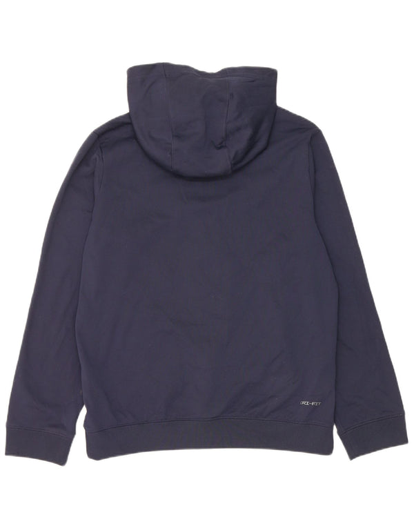 Nike Boys Dri Fit Zip Hoodie pulover 13-14 Years XL Navy Blue Colourblock