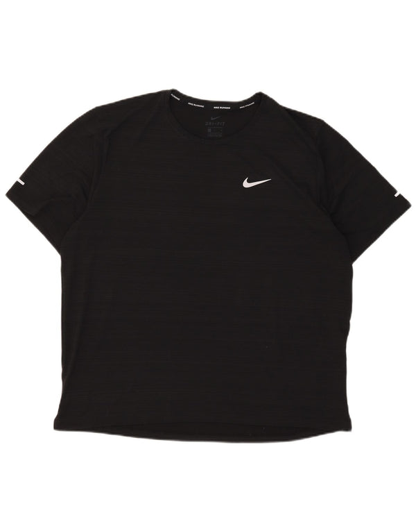Nike Dri Fit majica s velikim crnim prugama od poliestera