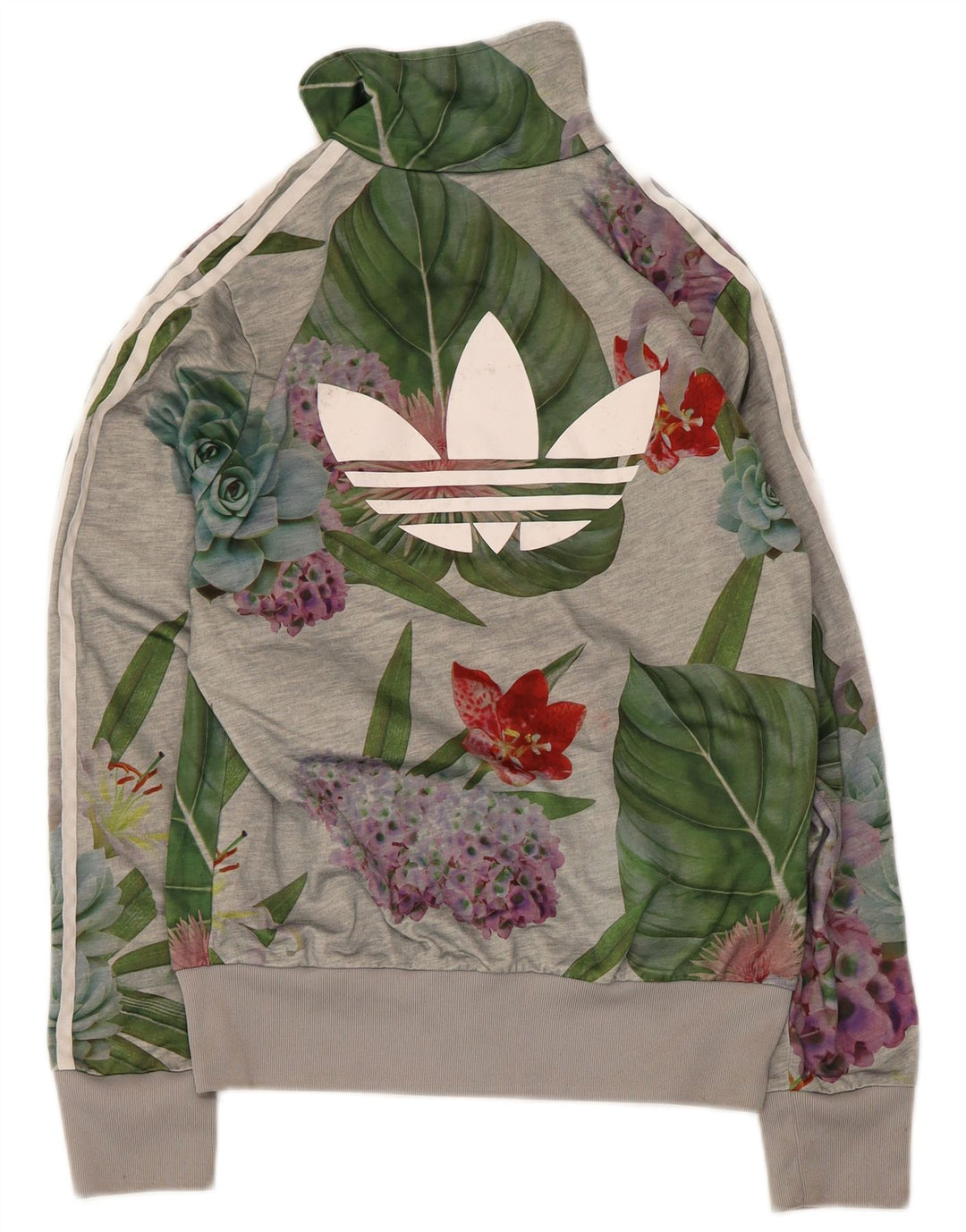 Adidas ženska gornja jakna trenirke s grafičkim motivima UK 14 srednje sive cvjetne boje