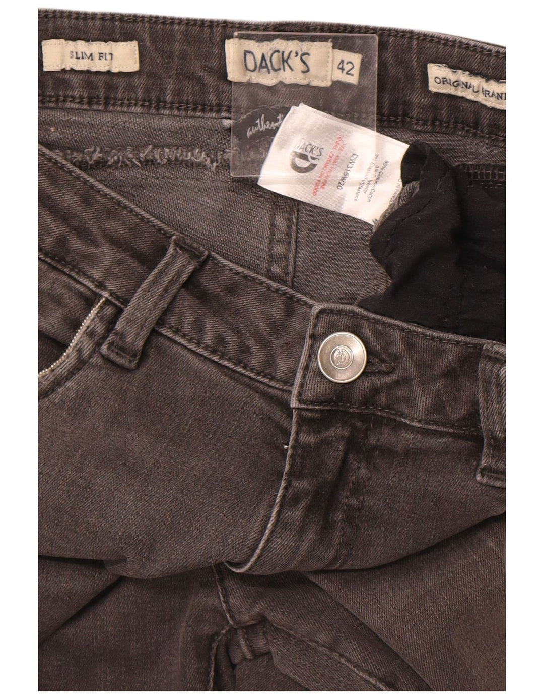 DACK'S Womens Slim Jeans IT 42 Medium W28 L28 Grey Cotton