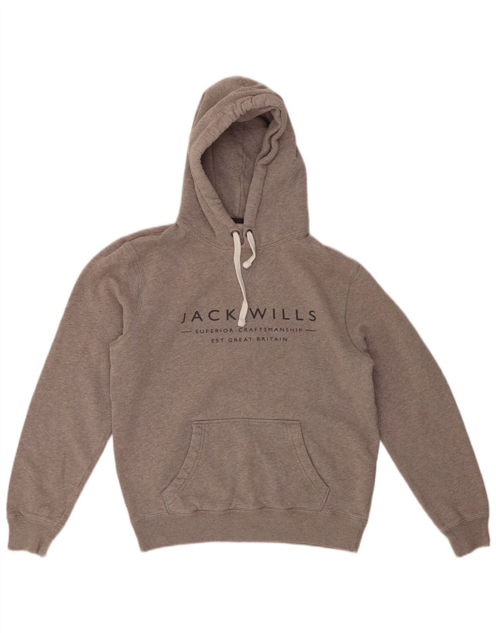 JACK WILLS Ženska majica s kapuljačom s kapuljačom s grafičkim motivima UK 6 XS Sivi pamuk