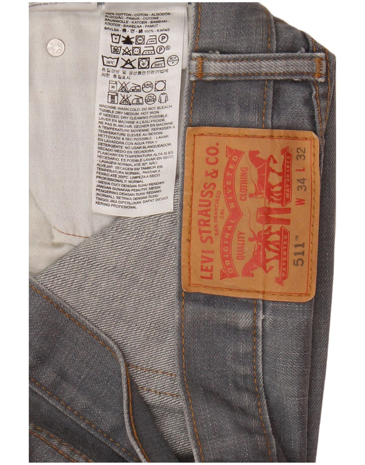 Levi's muške 511 uske traperice W34 L32 sivi pamuk