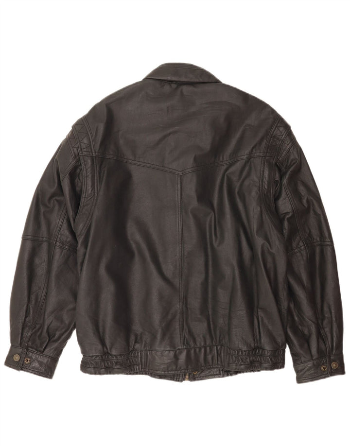 Vintage muška bomber kožna jakna EU 50 velika crna koža