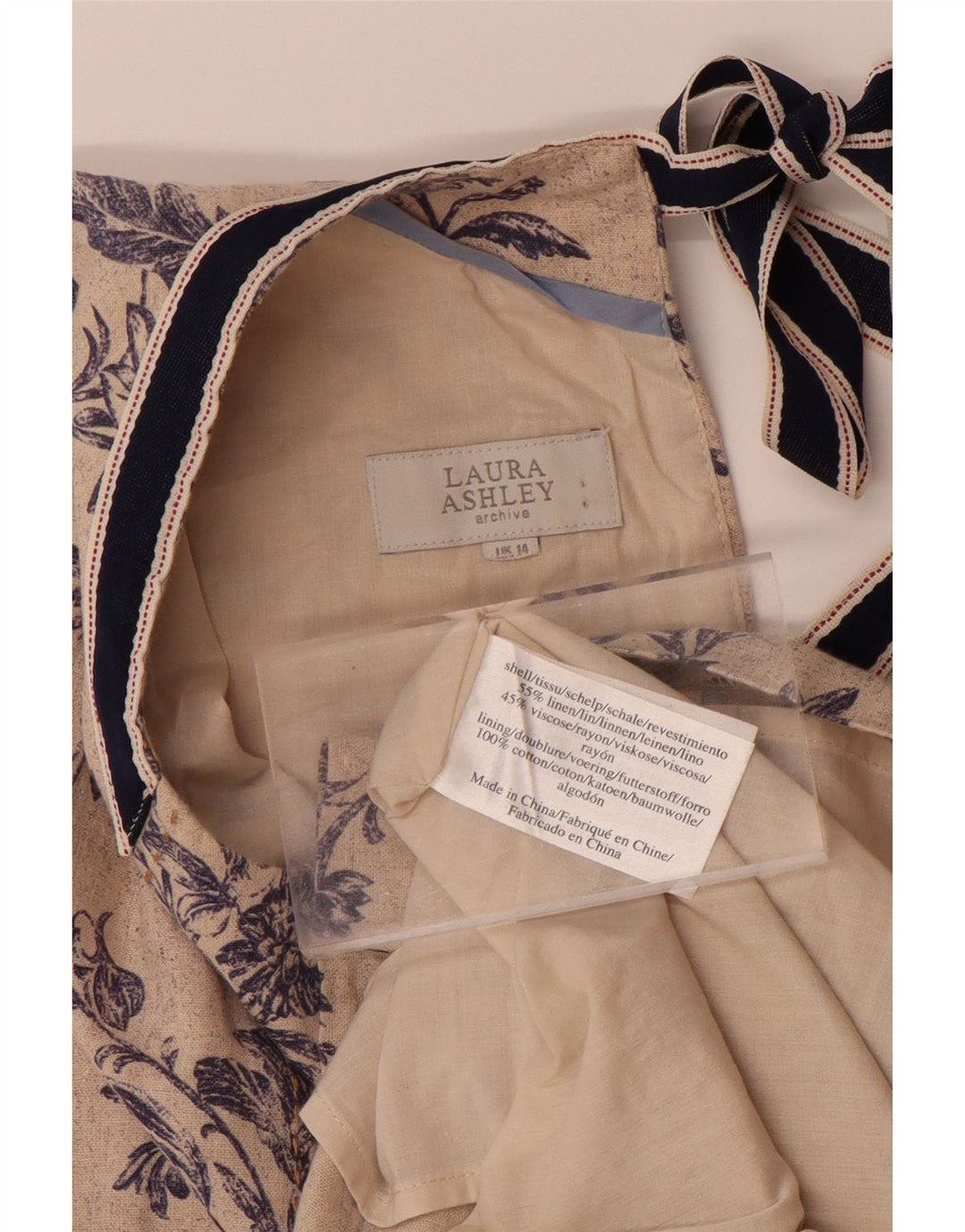 LAURA ASHLEY Ženska plašt haljina bez rukava UK 14 Velika bež cvjetna