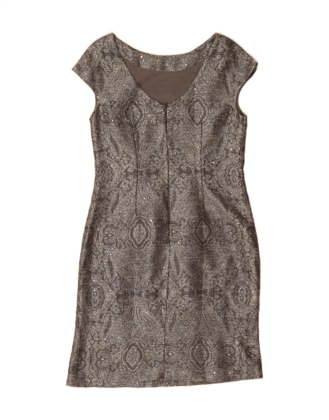 BARBARA SCHWARZER Womens Sheath Dress EU 42 Large Grey Paisley Polyester Vintage Barbara Schwarzer and Second-Hand Barbara Schwarzer from Messina Hembry 