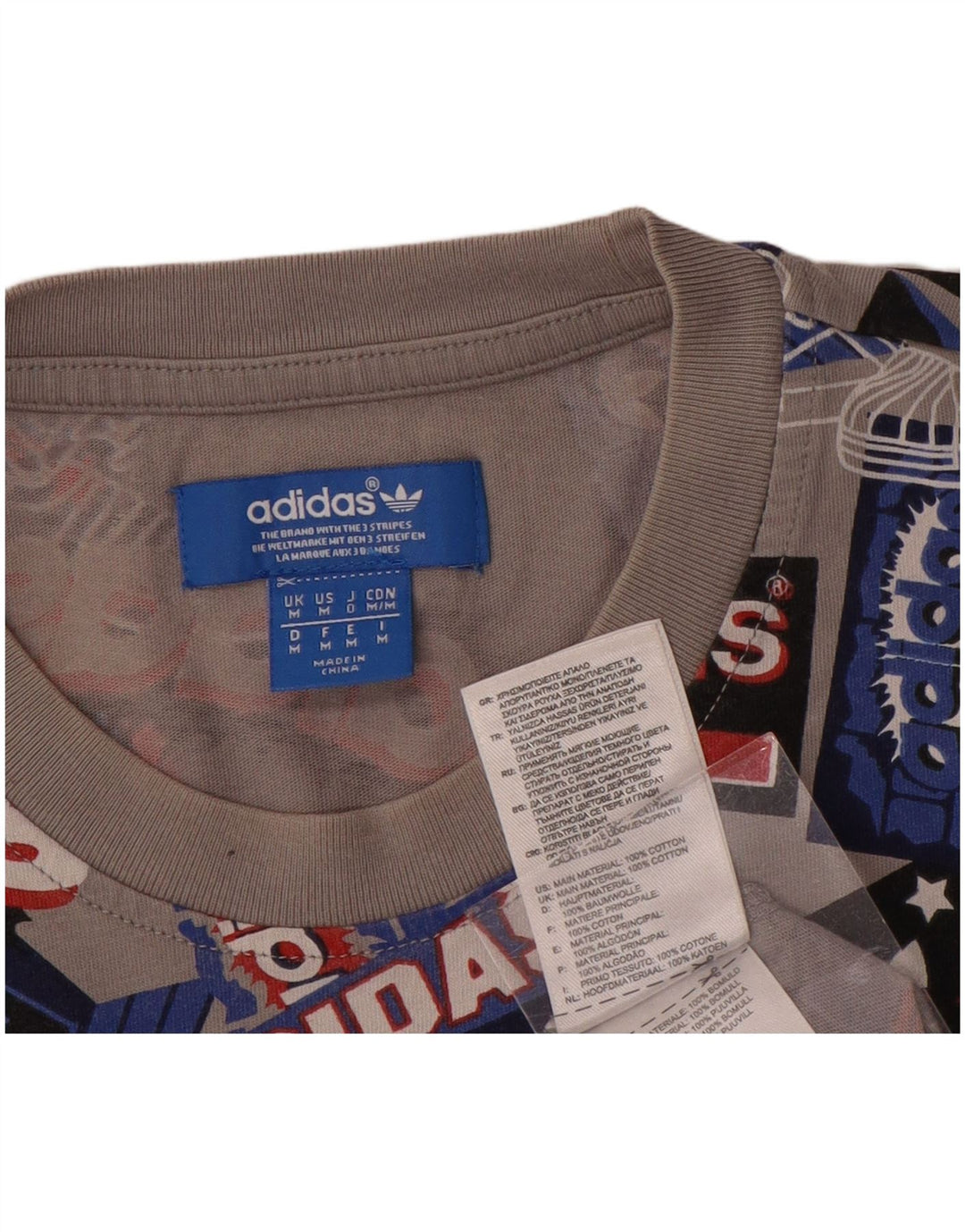 Adidas muška majica s grafičkim motivima, srednje sivi pamuk