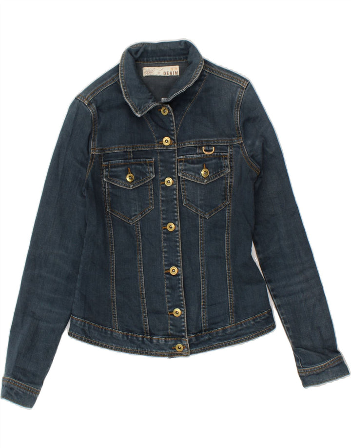 EXTYN Womens Denim Jacket UK 10 Small Navy Blue Vintage Extyn and Second-Hand Extyn from Messina Hembry 