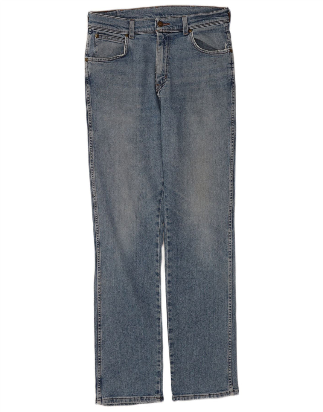 Wrangler muške ravne traperice regularnog kroja W32 L34 plavi pamuk