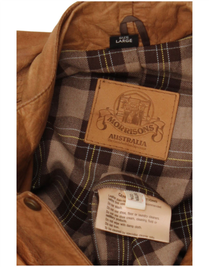 VINTAGE ženski kožni kaput UK 16 Veliki kožni bež