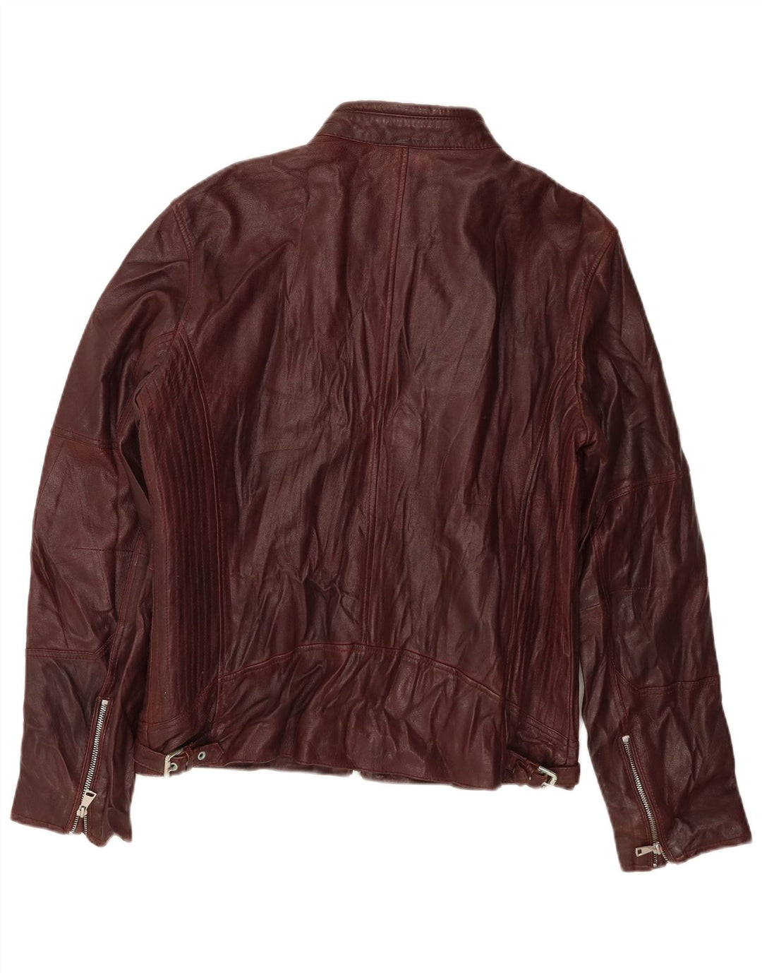 CONBIPEL Womens Leather Jacket IT 54 3XL Burgundy Leather Biker