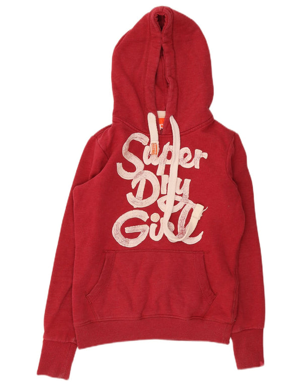 Superdry ženska majica s kapuljačom UK 10 Mala crvena pamuk
