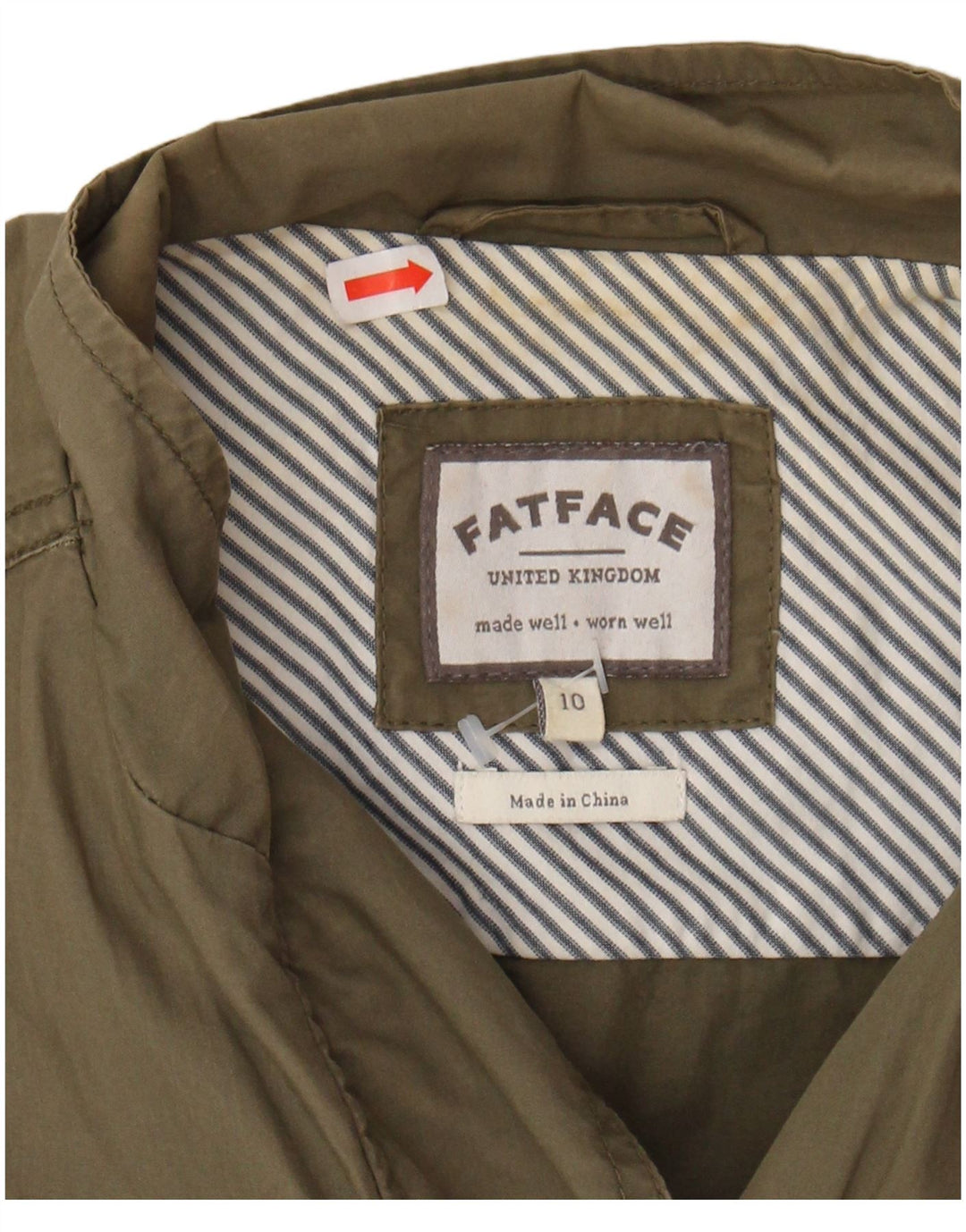 FAT FACE Womens Utility Jacket UK 10 Small Khaki Cotton