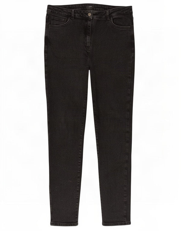 M&Co ženske uske traperice UK 16 Large W32 L28 crni pamuk