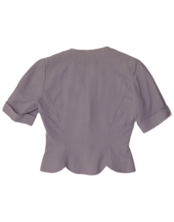 Laura Ashley Ženska jakna s kratkim rukavima s 3 gumba UK 10 Mala ljubičasta