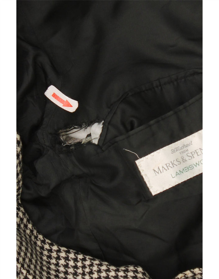 Marks & Spencer muška jakna sa dugim sakoom UK 40, srednje crna houndstooth