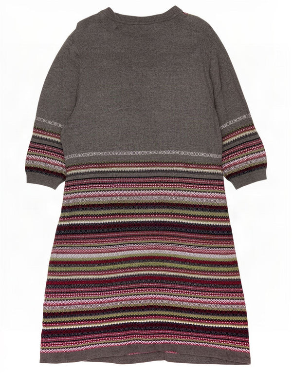 Marks & Spencer ženska džemper haljina 3/4 rukava UK 22 3XL siva Fair Isle