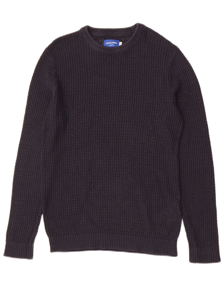 Jack & Jones muški džemper s okruglim izrezom srednje tamnoplave akrilne boje