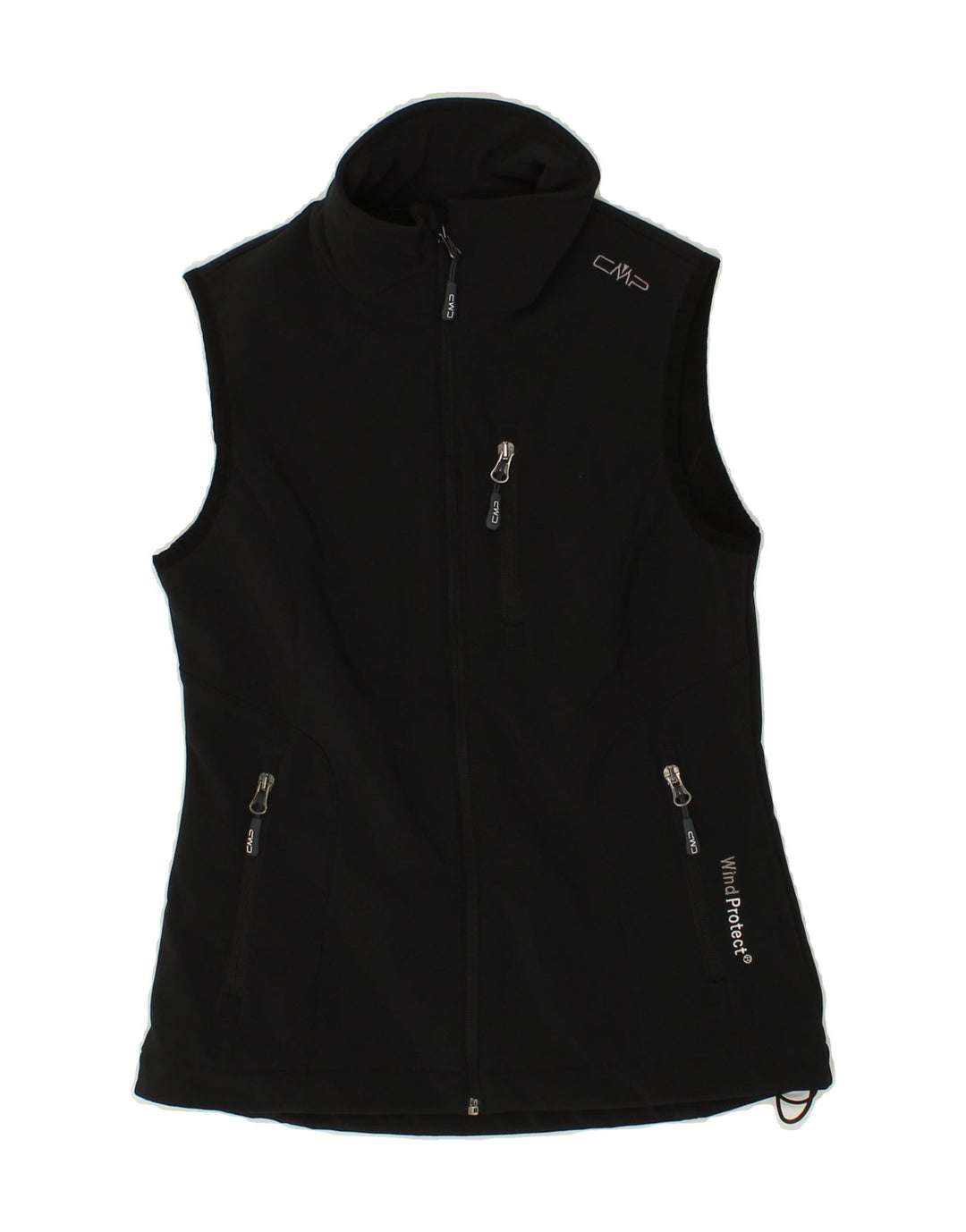 CMP Womens Sleeveless Tracksuit Top Jacket UK 2 2XS Black Vintage CMP and Second-Hand CMP from Messina Hembry 