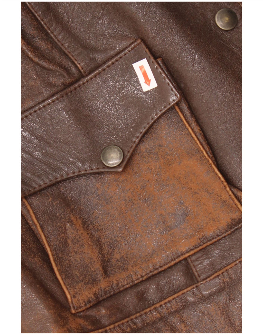 Vintage ženska uspravna kožna jakna UK 10 Mala smeđa