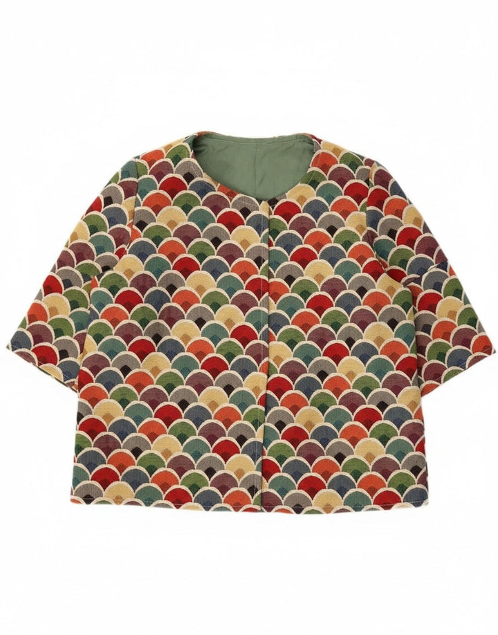 Vintage ženska jakna s 3/4 rukavima UK 12 srednje raznobojna