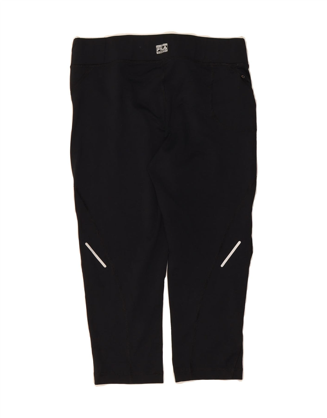 FILA Womens Capri Leggings UK 10 Small  Black Polyester Vintage Fila and Second-Hand Fila from Messina Hembry 