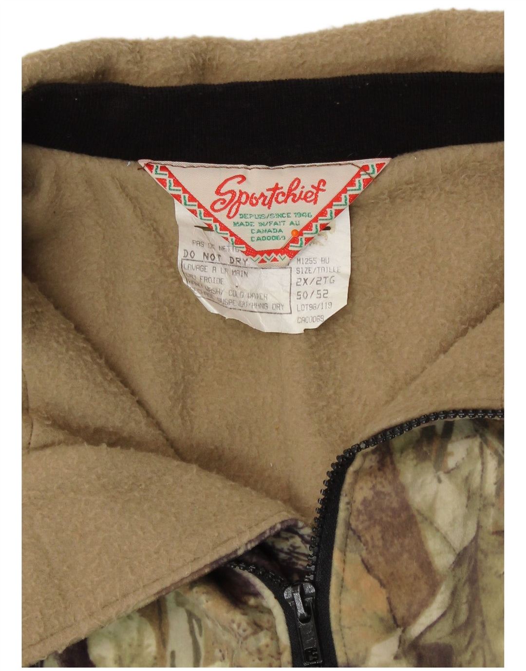 Vintage muška vjetrovka jakna IT 50/52 veliki kaki cvjetni poliester