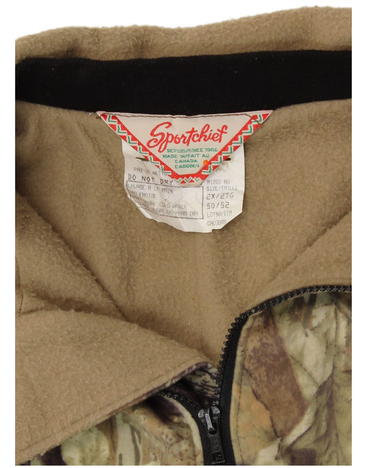 Vintage muška vjetrovka jakna IT 50/52 veliki kaki cvjetni poliester