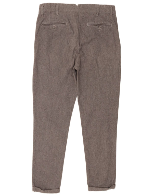 Vintage Mens Pegged Chino Trousers W34 L27 Grey Cotton