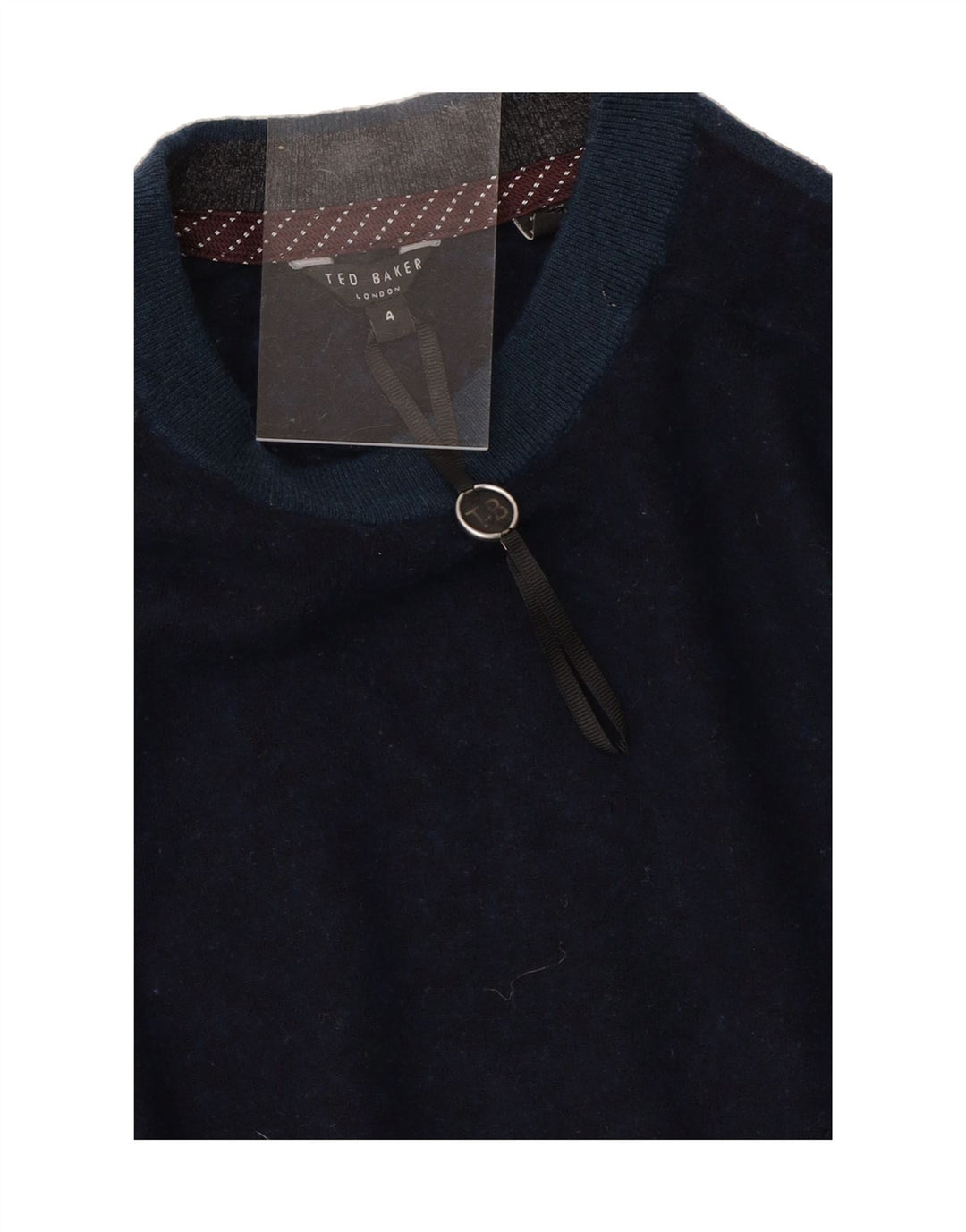TED BAKER Mens Crew Neck Jumper Sweater Size 4 Large Navy Blue Wool Vintage Ted Baker and Second-Hand Ted Baker from Messina Hembry 