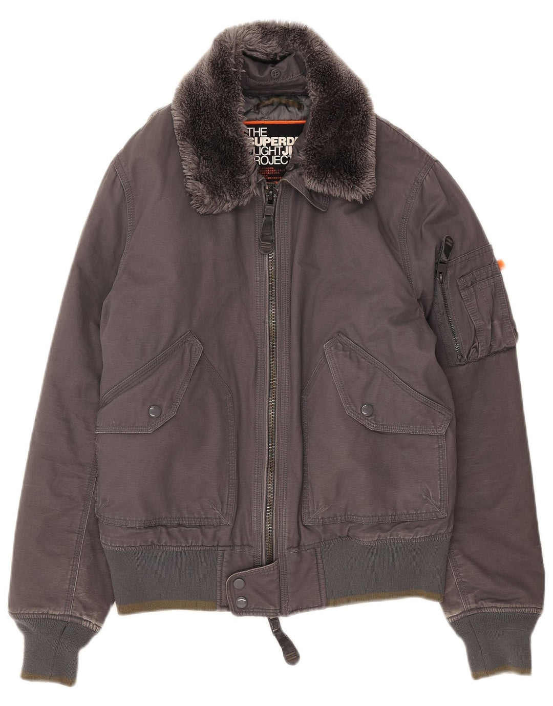 Superdry ženska bomber jakna UK 18 XL sivi pamuk