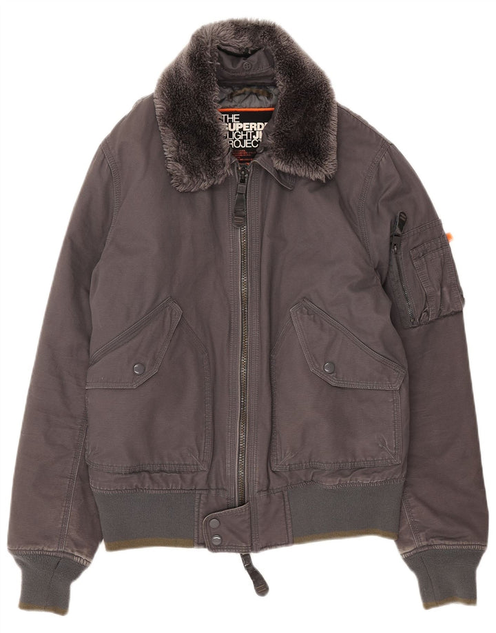 Superdry ženska bomber jakna UK 18 XL sivi pamuk