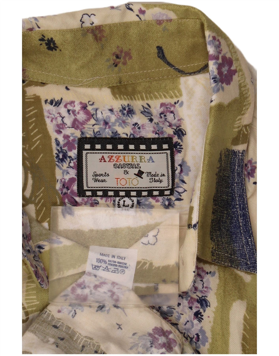 Azzurra muška košulja od velikog zelenog patchwork rajona