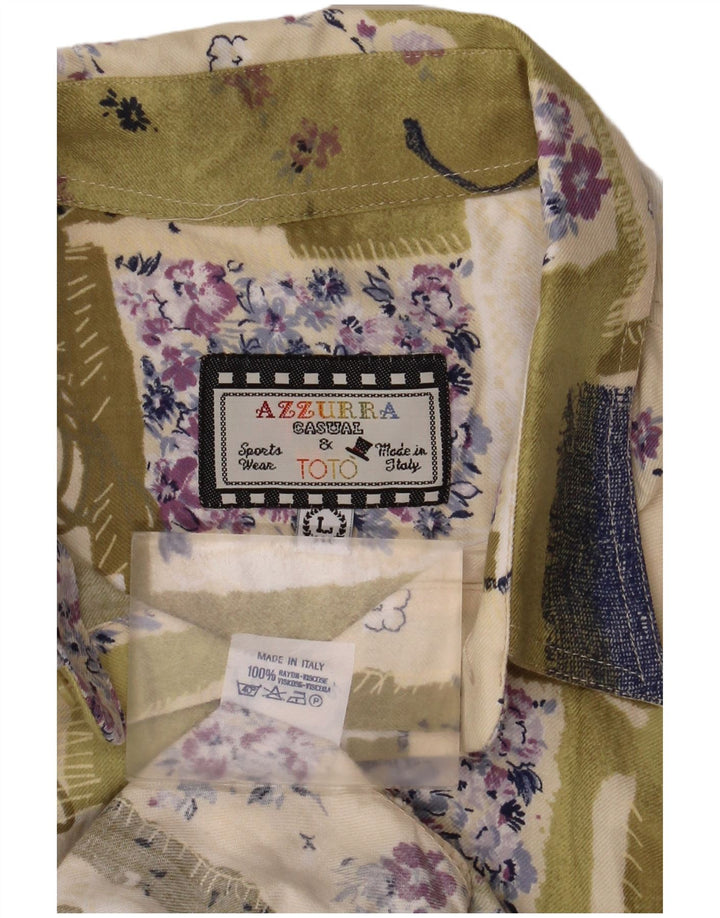 Azzurra muška košulja od velikog zelenog patchwork rajona