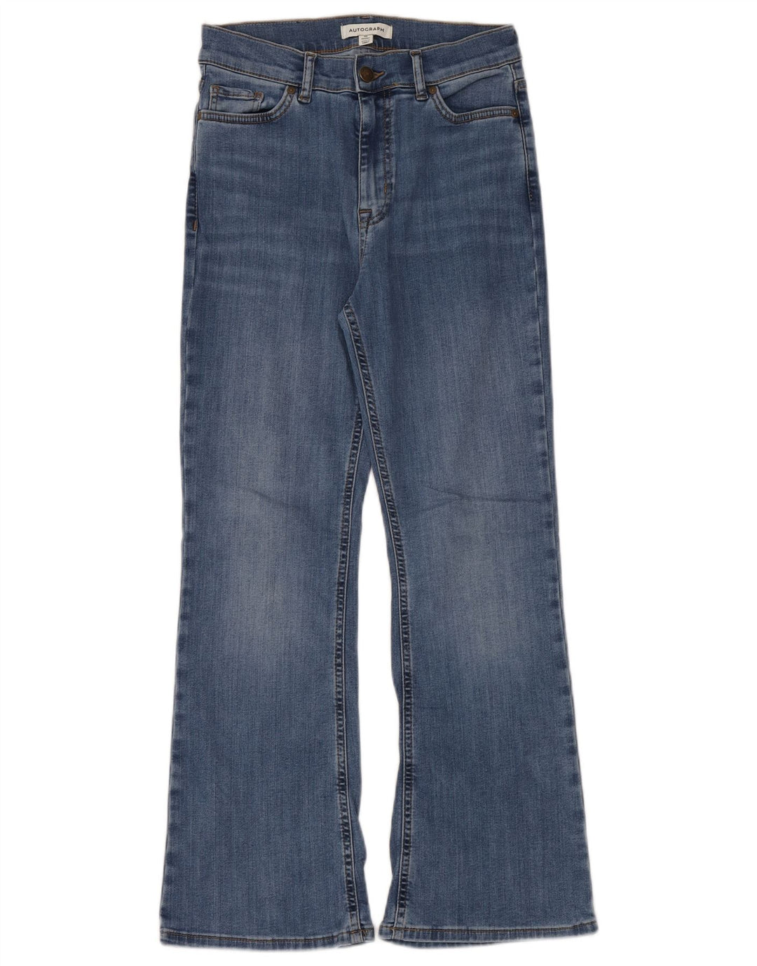 Marks & Spencer ženske lepršave traperice Autograph UK 10 male W26 L30 plave